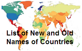 Old and New Names of countries